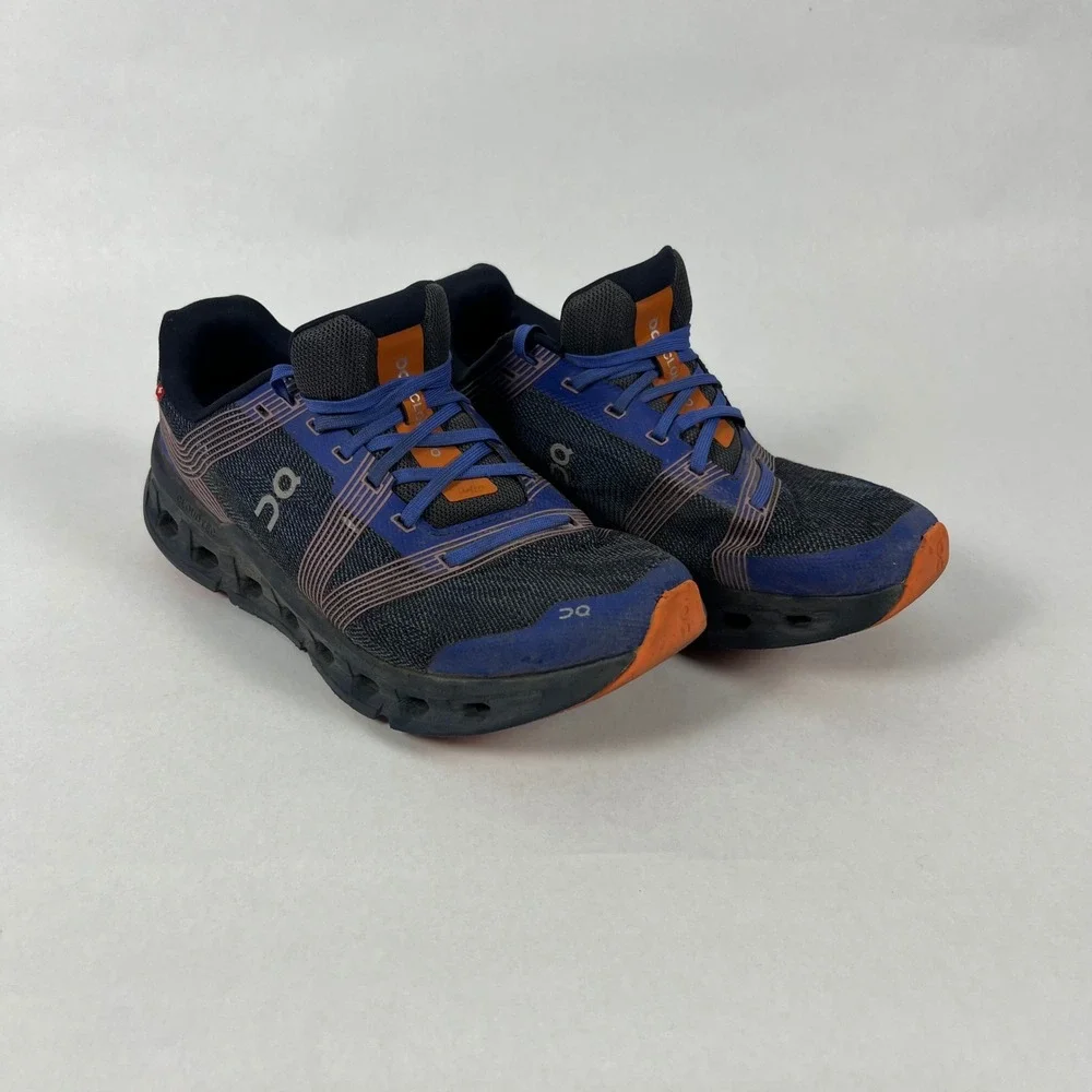 On Cloudgo Running Shoes Mens 9.5 Navy Orange Lightweight CloudTec Sneakers